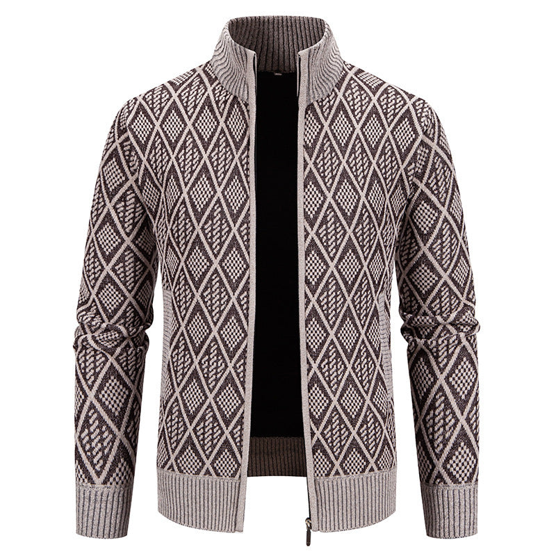 Men's Stand-up Collar Cardigan