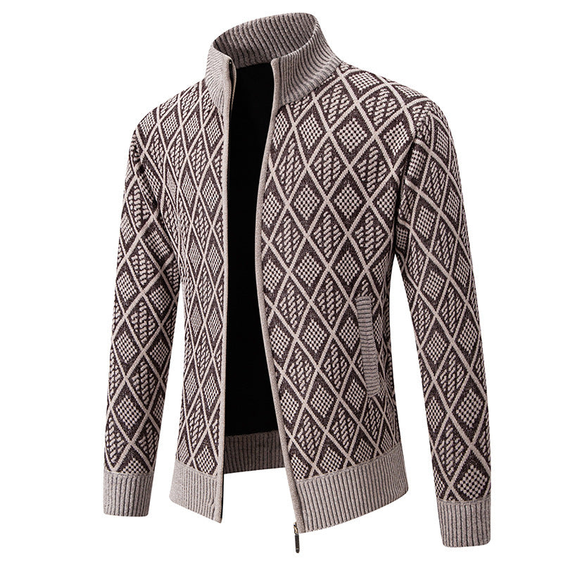 Men's Stand Collared Cardigan