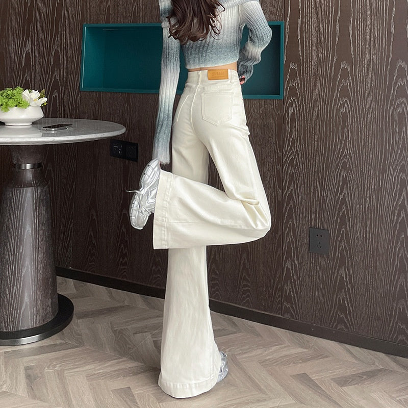 Women's Washed Wide-leg Skinny Jeans