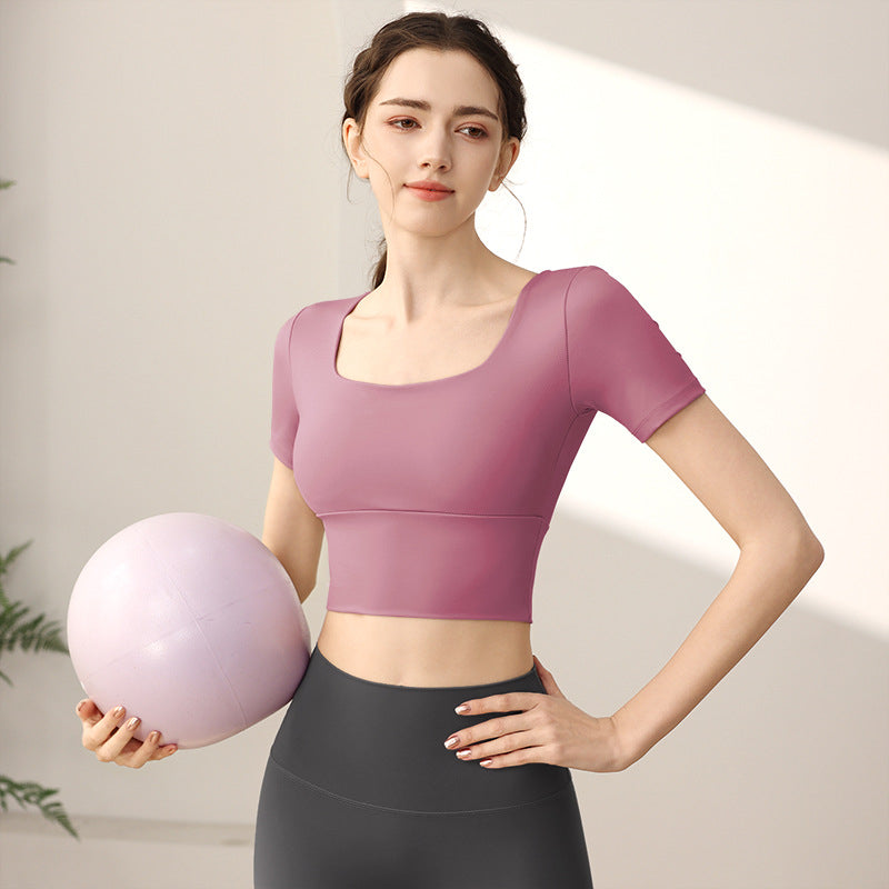 Women's Chest Padded Slim-Fit Athletic Top