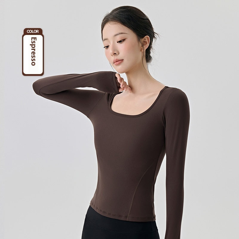 Women's High Elastic Long Sleeve Slim Fit Yoga Top