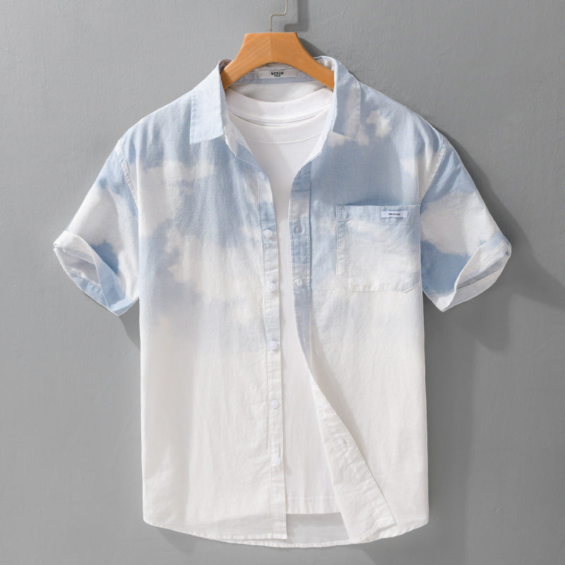Men's Cloudy Short-sleeved Shirt