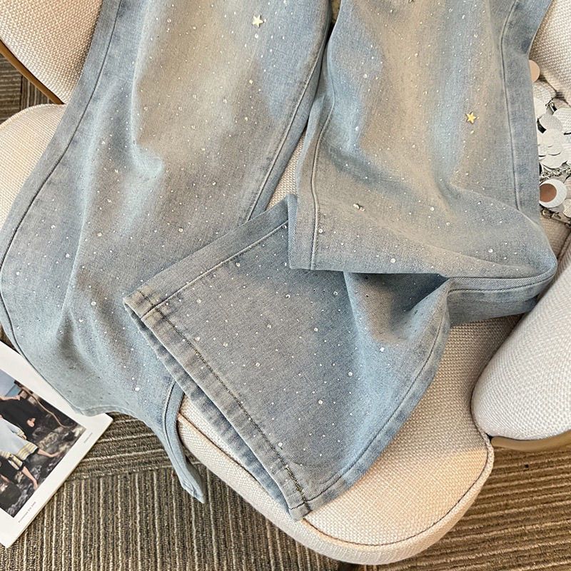 Women's High Waist Slim Wide Legged Denim Jeans