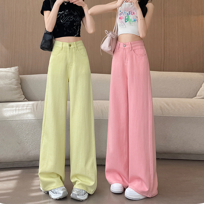 Women's High-Waist Retro High Street Wide Leg Trousers