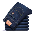 Men's Fleece-lined Loose Straight Cut Jeans