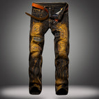 Men's Distressed Slim Fit Straight-leg Washed Jeans