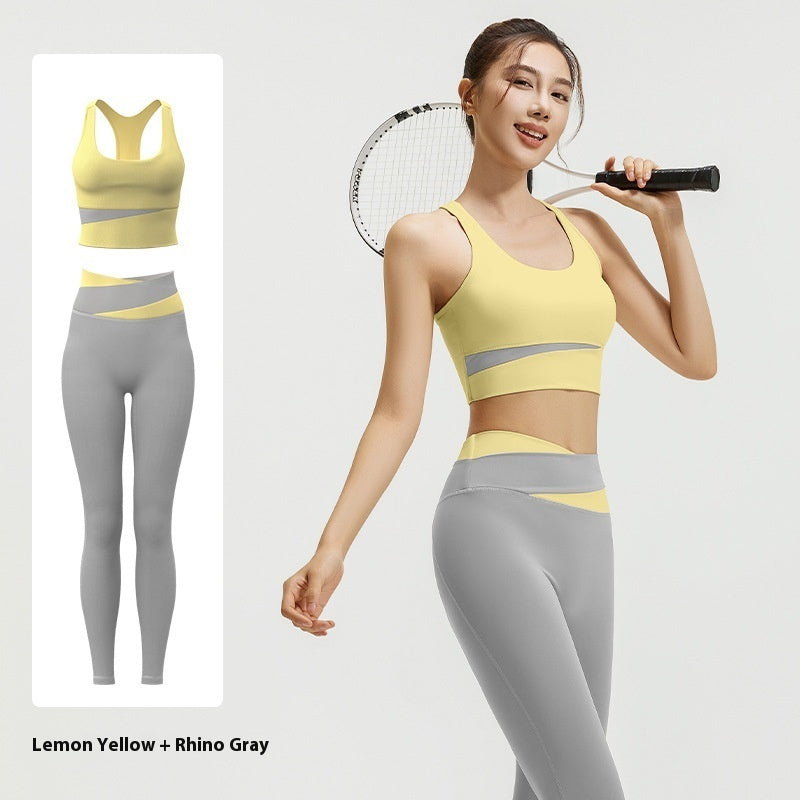 Women's Shockproof Supportive Belly Contracting 2 Piece Yoga Set