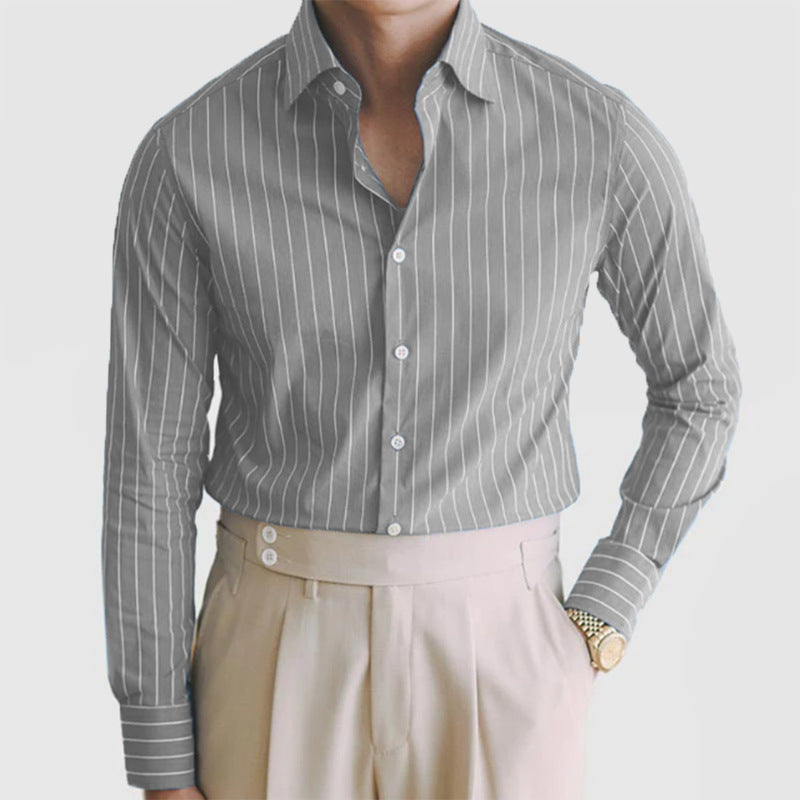 Men's Striped Long Sleeve Shirt