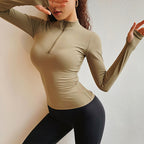Women's Tight Long Sleeve Athleisure Jacket With Thumbhole