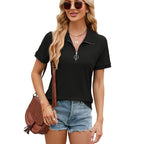 Women's Zipped Short Sleeve T-shirt