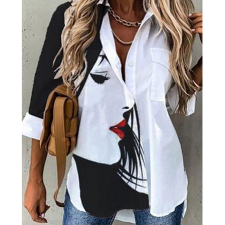 Women's Botanical And Abstract Long Sleeve Shirt