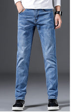 Men's Slim Fit Elastic Straight Jeans