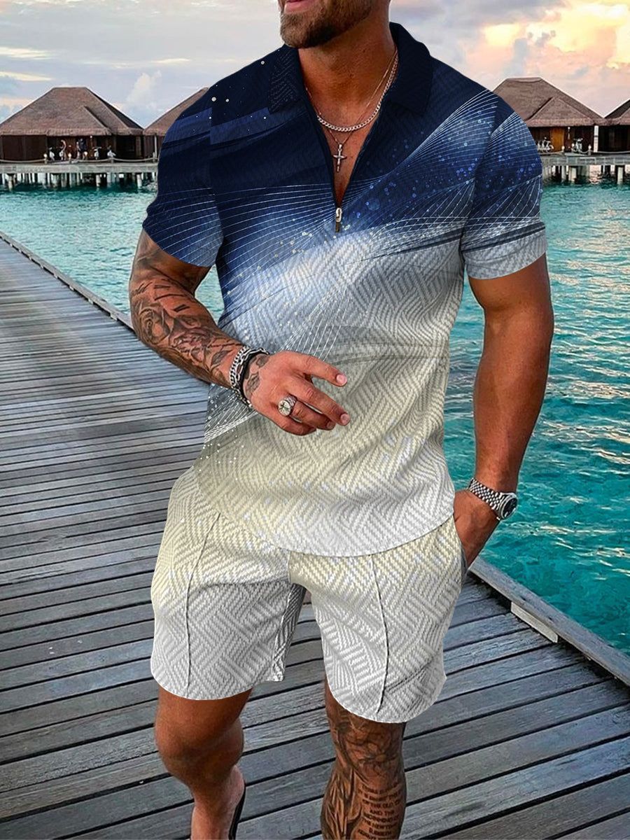 Men's 140 Mesh Icy Cool Polo Shirt And Short Set