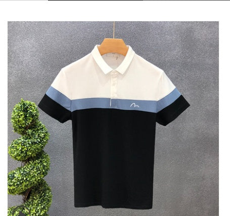 Men's Slim Lapel Contrast Color Polo