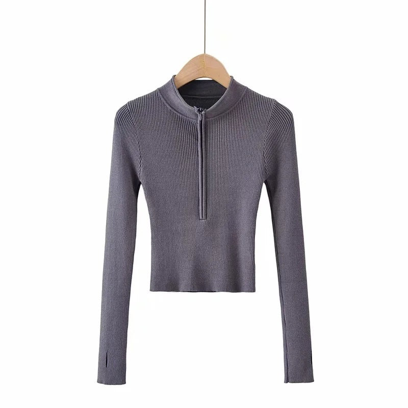 Women's High Neck Short Sweater