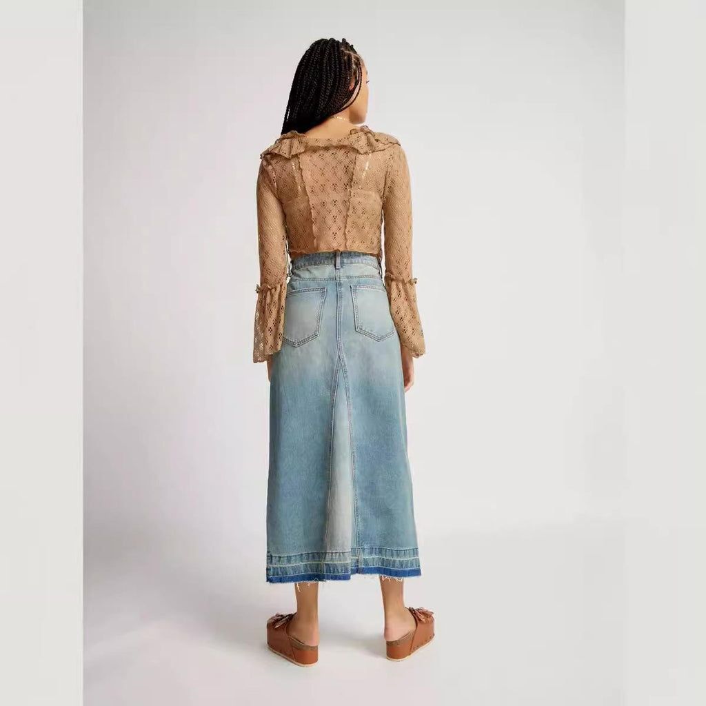 Women's Retro Slim-fit Denim Skirt