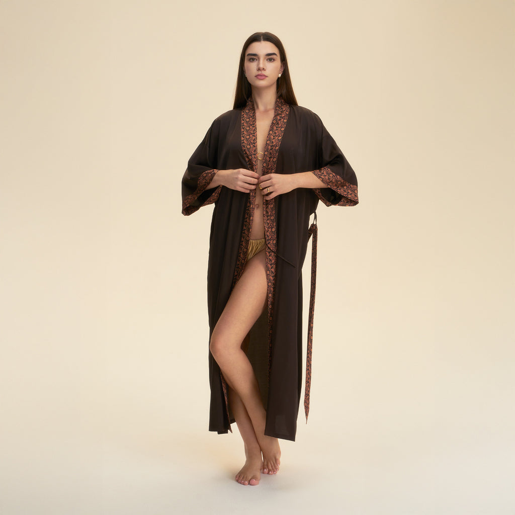 Women's Solid-Color Laced Robe