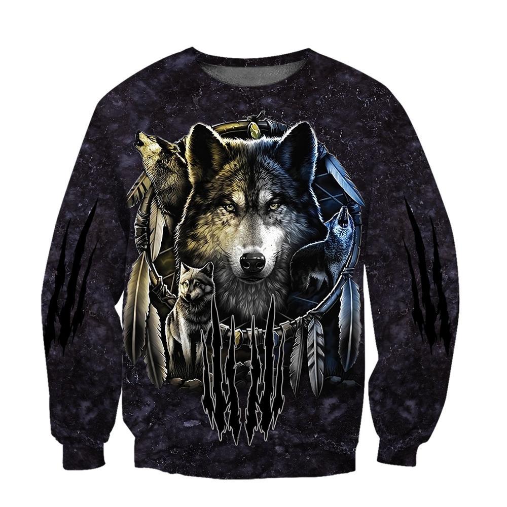 Men's Dark Wolf Hoodies And Sweatshirt