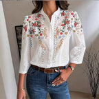 Women's Floral Spring Retro-Printed Shirt