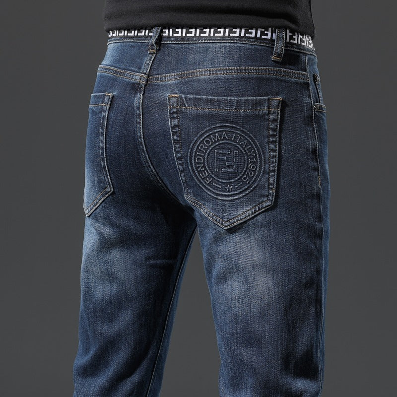 Men's Slim Fit Patterned Jeans