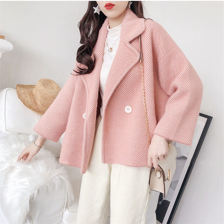 Women's Velvet Knitted Short Coat