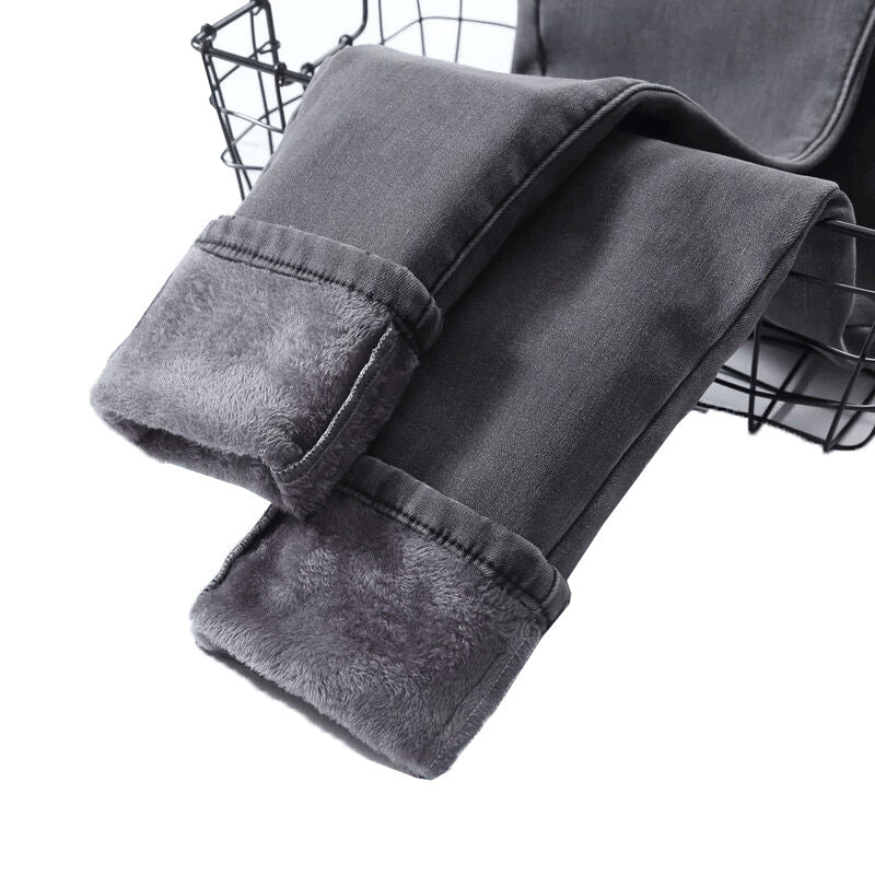 Women's High Waist Plush Jeans