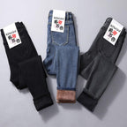 Women's High Waist Stretch Velvet Winter Jeans