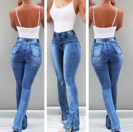 Women's Stretch ripped jeans