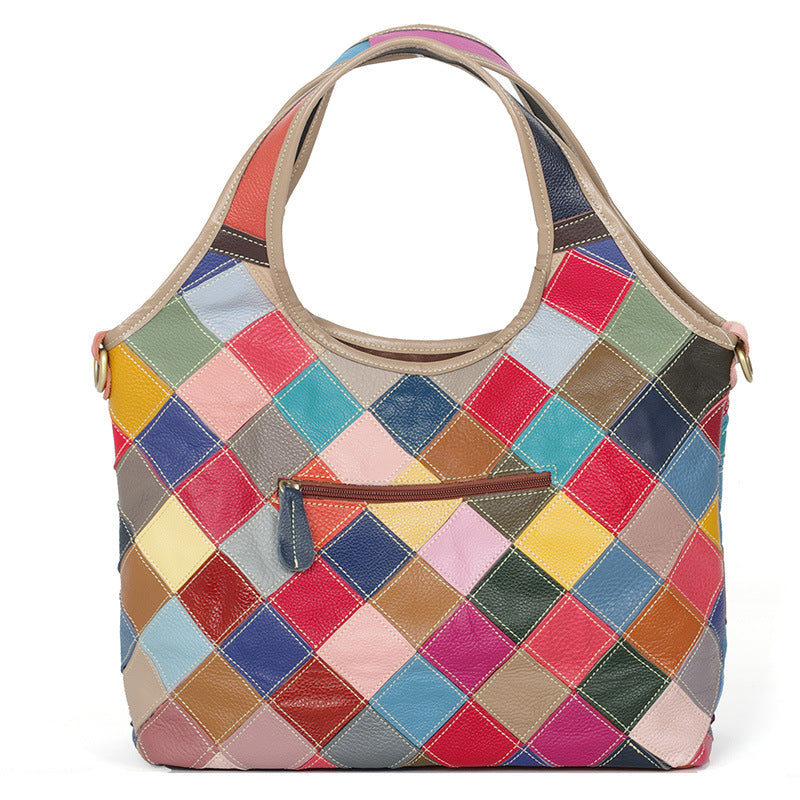 Women's Genuine Leather Multicolor Crossbody Bag