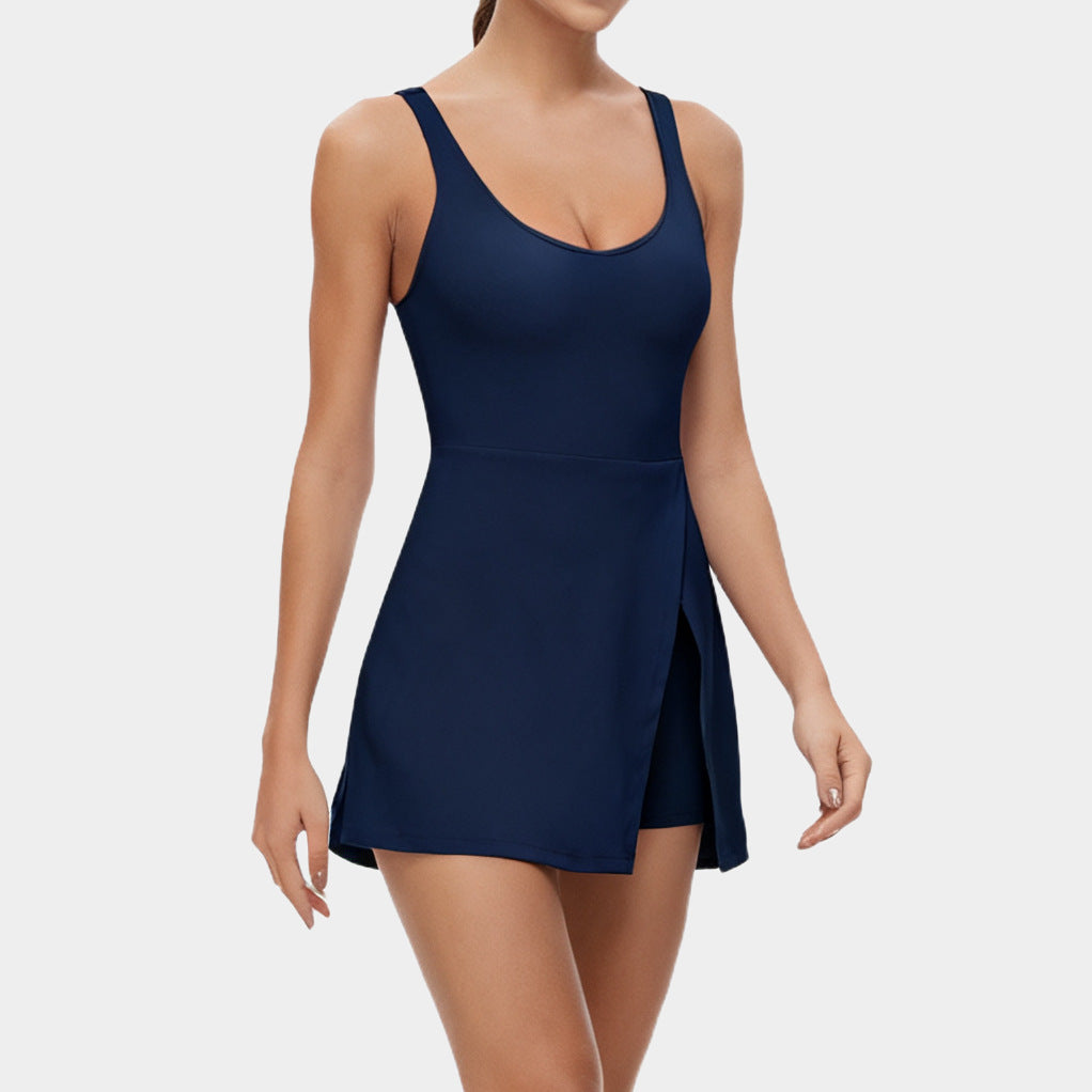 Women's Solid Split Athletic Dress