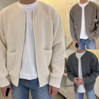 Men's Zip Up Knitted Long Sleeved Jacket