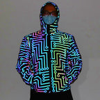 Men's And Women's Colorful Reflective Hoodie
