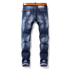 Men's Ripped Faded Paint Splatter Jeans