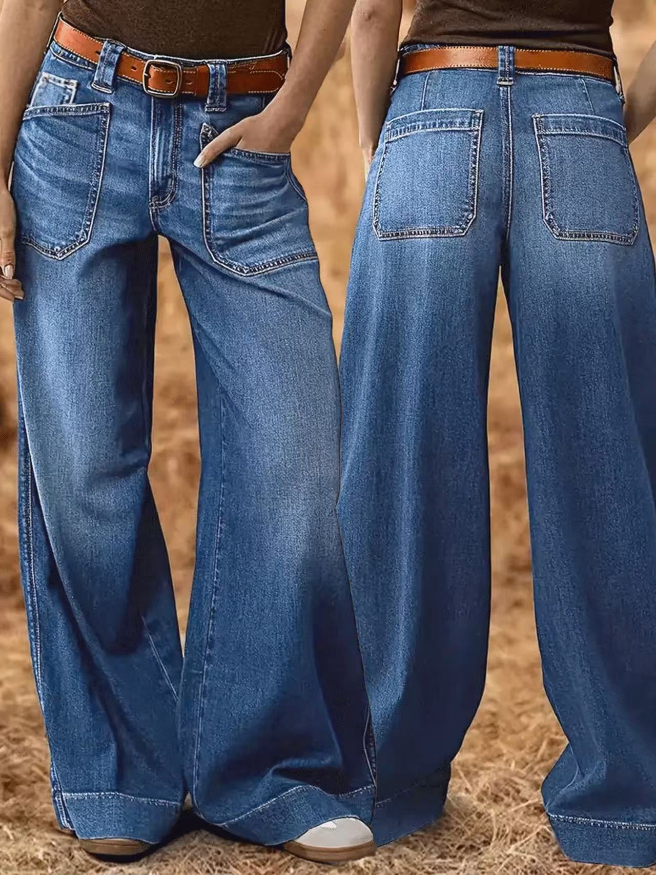 Women's Loose Wide-leg Straight Jeans