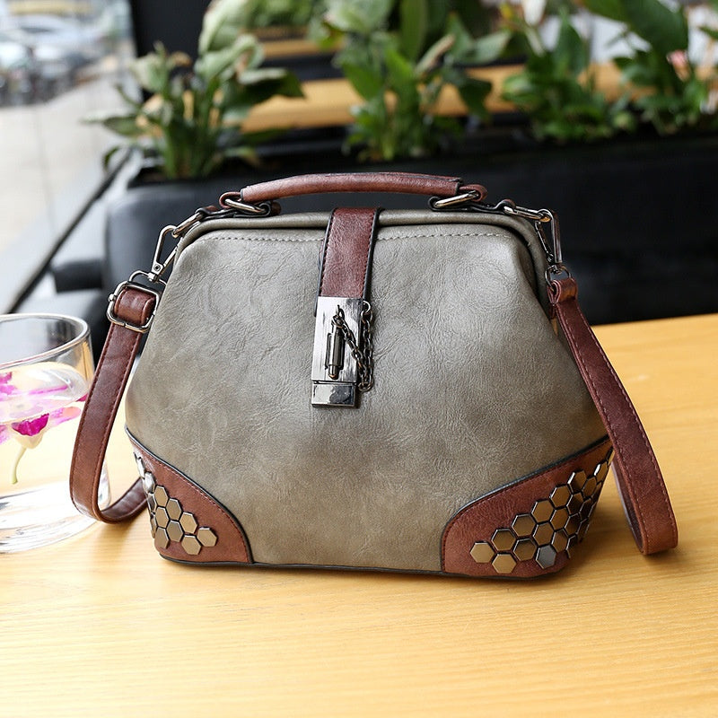 Women Metal Cornered Handbag