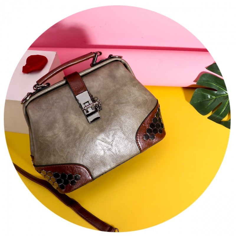 Women Metal Cornered Handbag