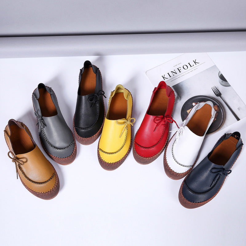 New Style Plus Size Women's Shoes Two Wear Leather Flat Casual Shoes