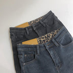 Women's High-rise Leopard Print Fleece Jeans