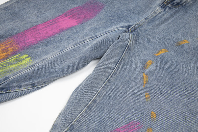 Messy Art Retro Street Hip Hop Graffiti Jeans