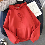 Women's Candy Black Rose Hoodie