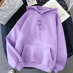 Women's Candy Black Rose Hoodie