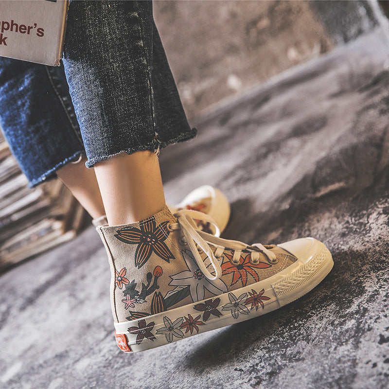 All-Match Student Korean Style Printed Graffiti Trendy Shoes