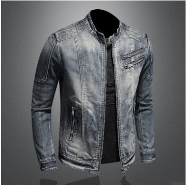 Men's Stand Collar Zipped Jacket