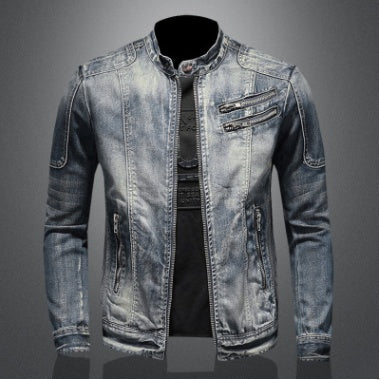 Men's Stand Collar Zipped Jacket