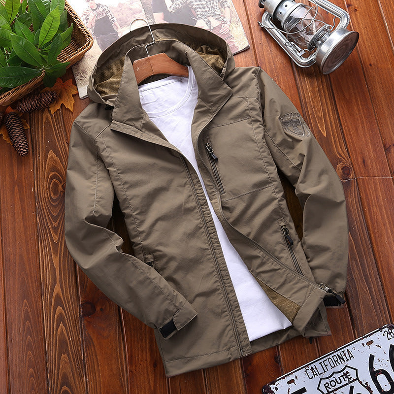 Men's Quick Drying Breathable Thin Hooded Windbreaker Jacket