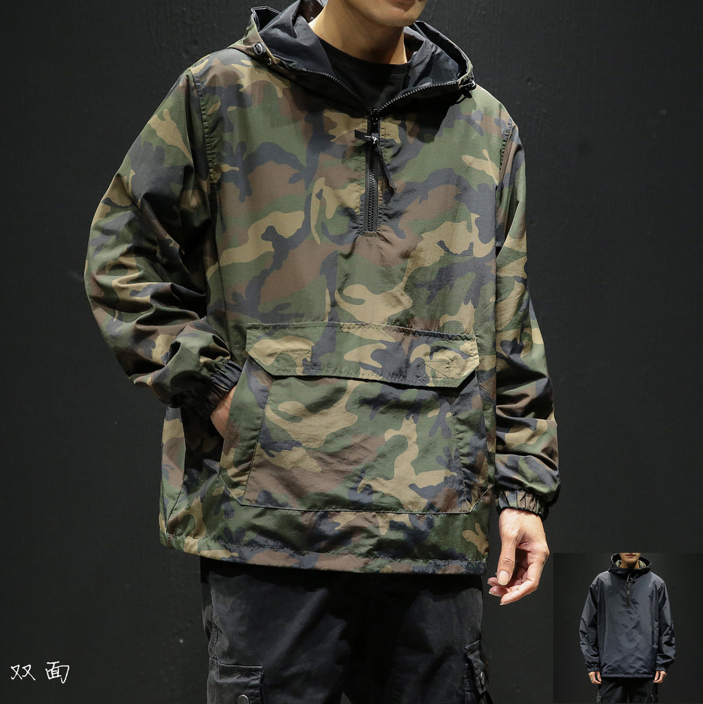 Men's Hooded Double-Sided Camouflage Jacket