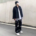 Men's Reflective Butterfly Harajuku Hip-Hop Street Straight Jeans