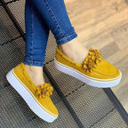Women's Flat Platform Flowered Shoes