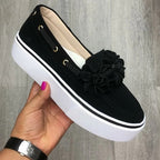Women's Flat Platform Flowered Shoes