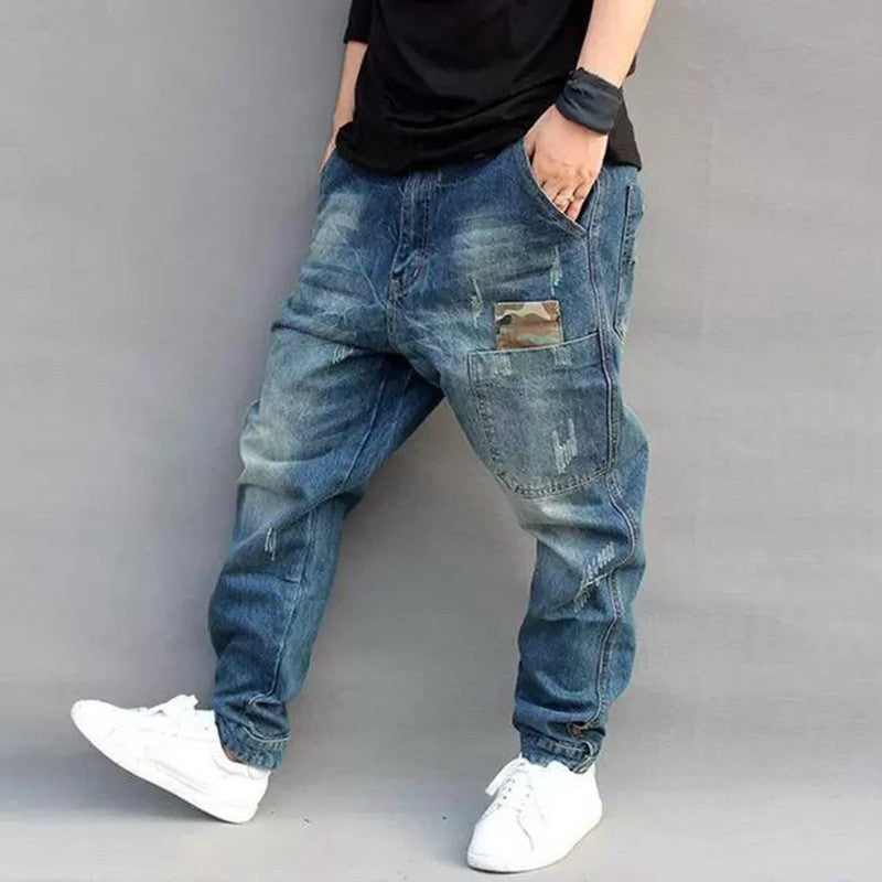Men's Street Style Denim Harem Pants